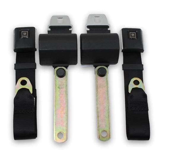 Late 1966-1967 Chevrolet Corvette Retractable Lap Seat Belt Kit with Reman OE Style Buckle