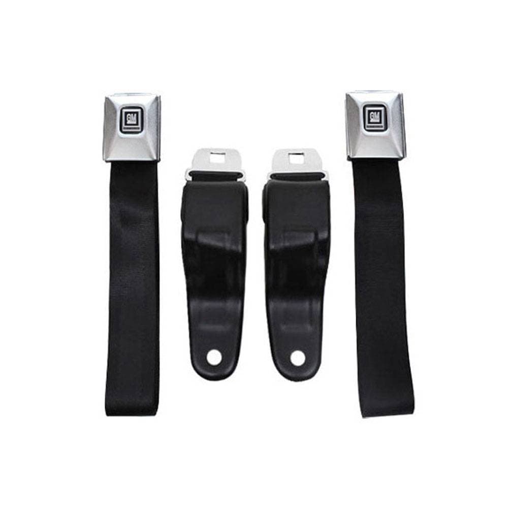 1967-1969 Chevrolet Camaro Retractable Lap Seat Belt Kit with Premium Reman OE Style Buckle