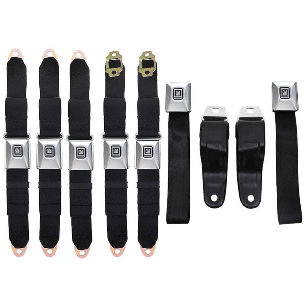 1967-1969 Chevrolet Camaro Full Vehicle Seat Belt Kit with Premium Reman OE Style Buckle